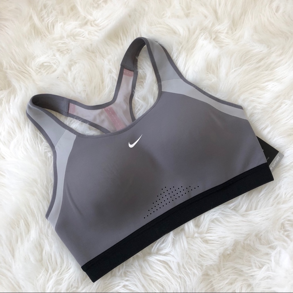 🚫✂️🍀 NWT🍀 NIKE grey Motion Adapt Bra ~ M - Picture 3 of 7